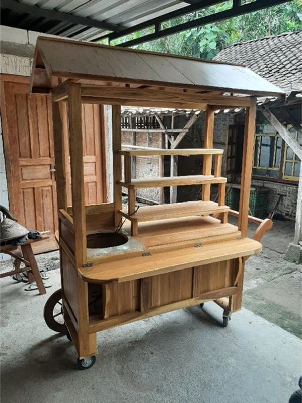 Gerobak Angkringan Bahan Kayu Mahoni Paket Murah 45furniture